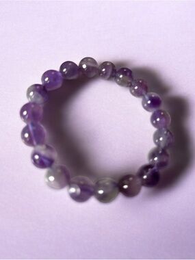 Dream Amethyst 10mmBeaded Stretch Bracelet - Amethyst Tone Women’s Jewelry